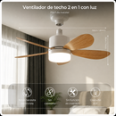 Ventilador de Techo 2 en 1 con Lámpara LED y Control Remoto Linden