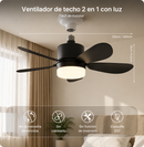 Ventilador de Techo 2 en 1 con Lámpara LED y Control Remoto Linden