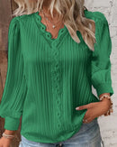 Blusa Elegante de Encaje con Cuello en V para Mujer Linden