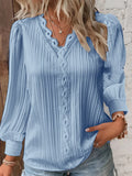 Blusa Elegante de Encaje con Cuello en V para Mujer Linden