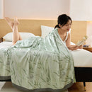 100% Bamboo Fiber Cooling Blanket for Bed Grade A Natural Plant Thin Summer Blanket Floral Printed Lightweight Breathable Quilt
