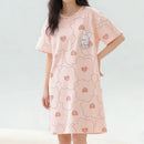 Camisón Largo de Manga Corta con Estampado para Mujer Linden