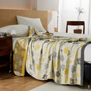 100% Bamboo Fiber Cooling Blanket for Bed Grade A Natural Plant Thin Summer Blanket Floral Printed Lightweight Breathable Quilt