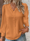 Blusa Elegante de Encaje con Cuello en V para Mujer Linden