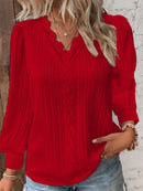 Blusa Elegante de Encaje con Cuello en V para Mujer Linden