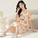 Camisón Largo de Manga Corta con Estampado para Mujer Linden