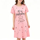Camisón Largo de Manga Corta con Estampado para Mujer Linden