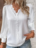 Blusa Elegante de Encaje con Cuello en V para Mujer Linden
