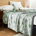 100% Bamboo Fiber Cooling Blanket for Bed Grade A Natural Plant Thin Summer Blanket Floral Printed Lightweight Breathable Quilt