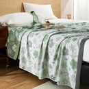 100% Bamboo Fiber Cooling Blanket for Bed Grade A Natural Plant Thin Summer Blanket Floral Printed Lightweight Breathable Quilt