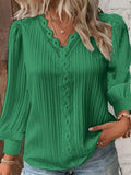 Blusa Elegante de Encaje con Cuello en V para Mujer Linden