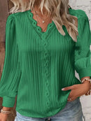 Blusa Elegante de Encaje con Cuello en V para Mujer Linden