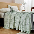 100% Bamboo Fiber Cooling Blanket for Bed Grade A Natural Plant Thin Summer Blanket Floral Printed Lightweight Breathable Quilt