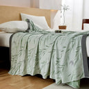 100% Bamboo Fiber Cooling Blanket for Bed Grade A Natural Plant Thin Summer Blanket Floral Printed Lightweight Breathable Quilt